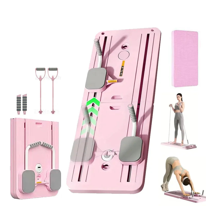 Premium Multi-Functional Foldable Pilates Board with Resistance Bands for Safe Home Gym Use