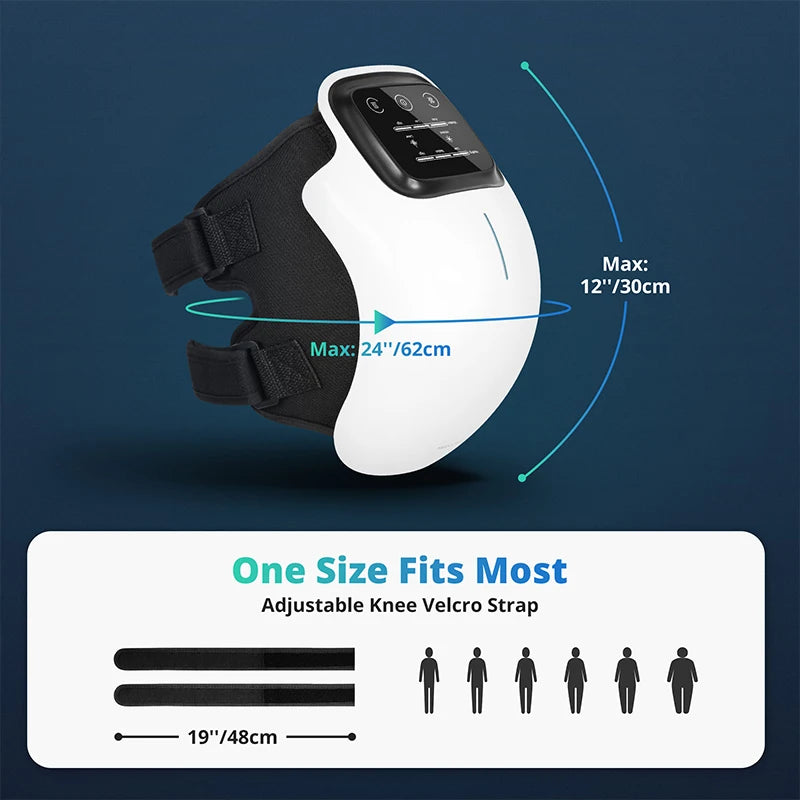 Wireless Electric Heated Knee Massager with Vibration and Temperature Control for Optimal Comfort