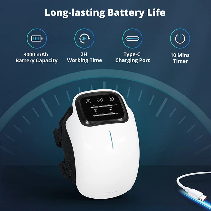 Wireless Electric Heated Knee Massager with Vibration and Temperature Control for Optimal Comfort