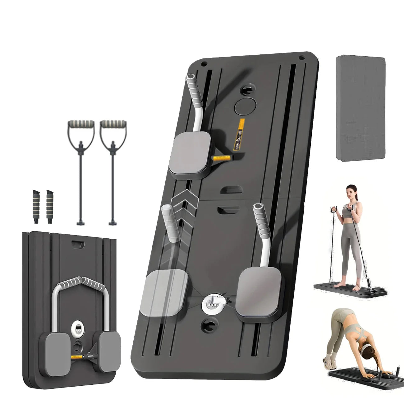 Premium Multi-Functional Foldable Pilates Board with Resistance Bands for Safe Home Gym Use