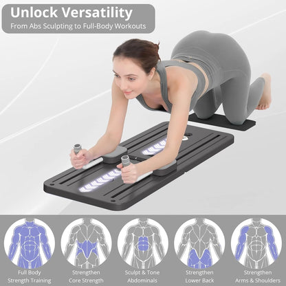 Premium Multi-Functional Foldable Pilates Board with Resistance Bands for Safe Home Gym Use