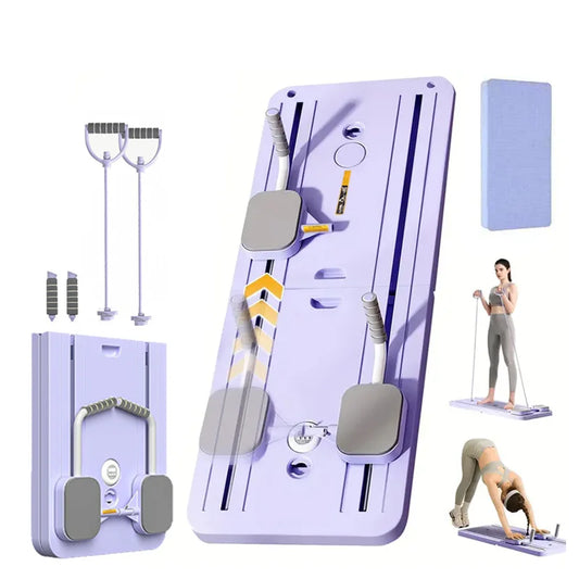 Premium Multi-Functional Foldable Pilates Board with Resistance Bands for Safe Home Gym Use